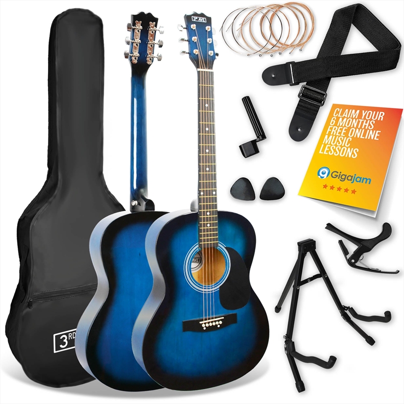 3rd Avenue Acoustic Guitar Premium Pack - Blueburst/Product Detail/Musical Instruments