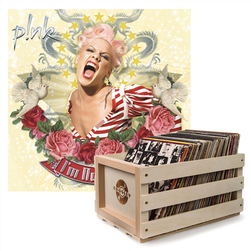 Crosley Record Storage Crate P!nk I'm Not Dead Vinyl Album Bundle/Product Detail/Storage