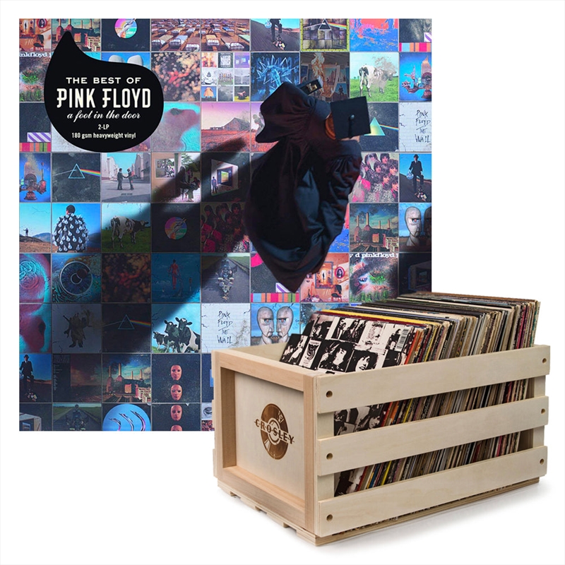 Crosley Record Storage Crate Pink Foyd The Best Of Pink Floyd: A Foot In The Door Vinyl Album Bundle/Product Detail/Storage