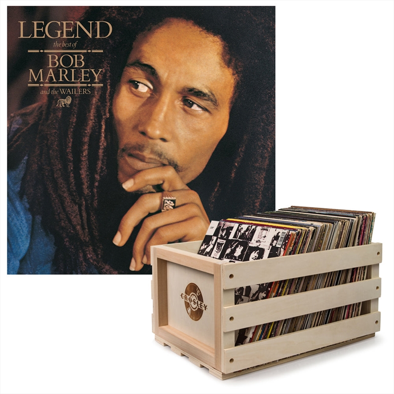 Crosley Record Storage Crate & Bob Marley  - Legend - Vinyl Album Bundle/Product Detail/Storage
