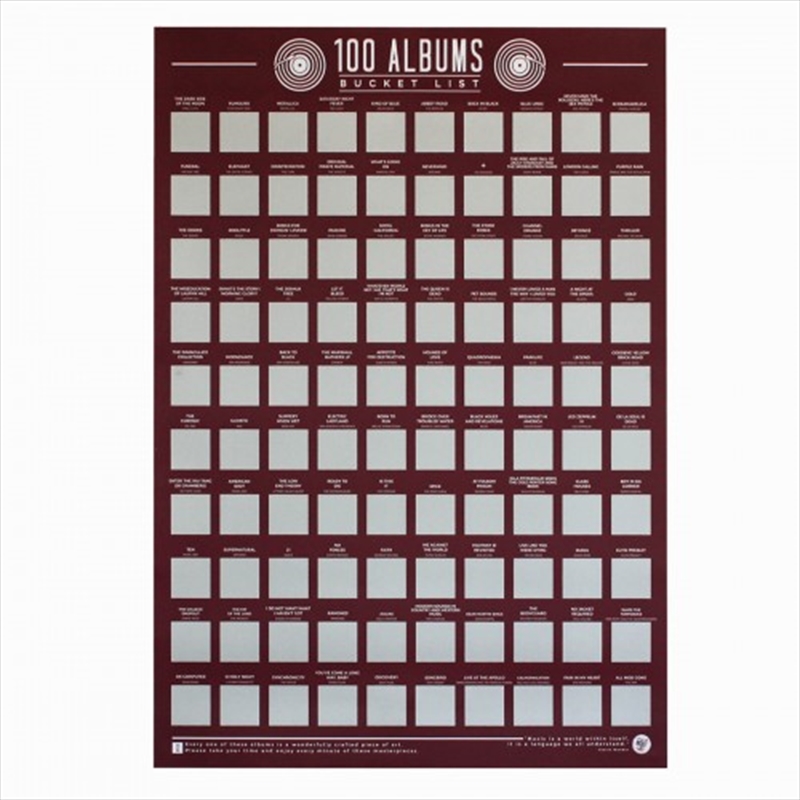Bucket List Scratch Poster – 100 Albums/Product Detail/Posters & Prints