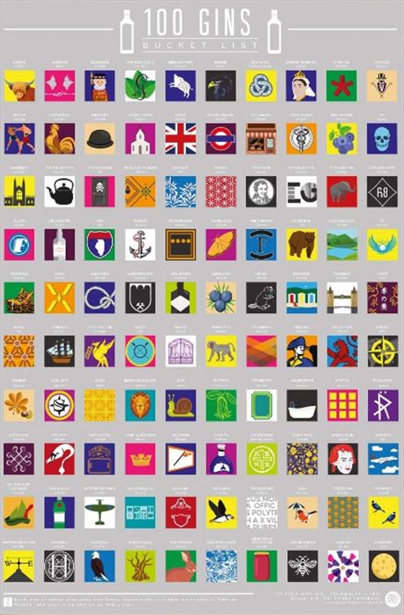 100 Gins Bucket List Scratch Poster/Product Detail/Posters & Prints