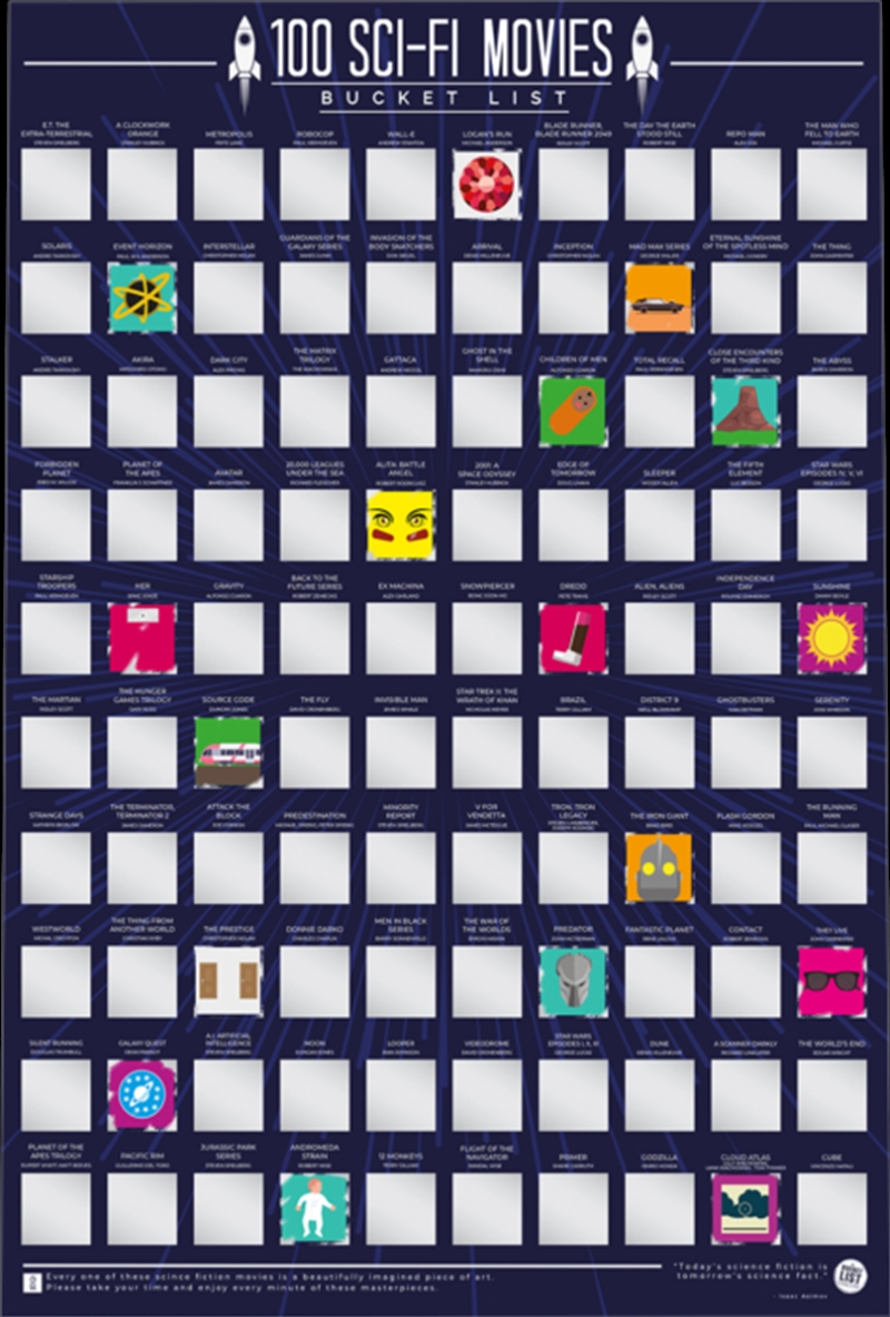 100 Sci-Fi Movies Scratch Poster/Product Detail/Posters & Prints