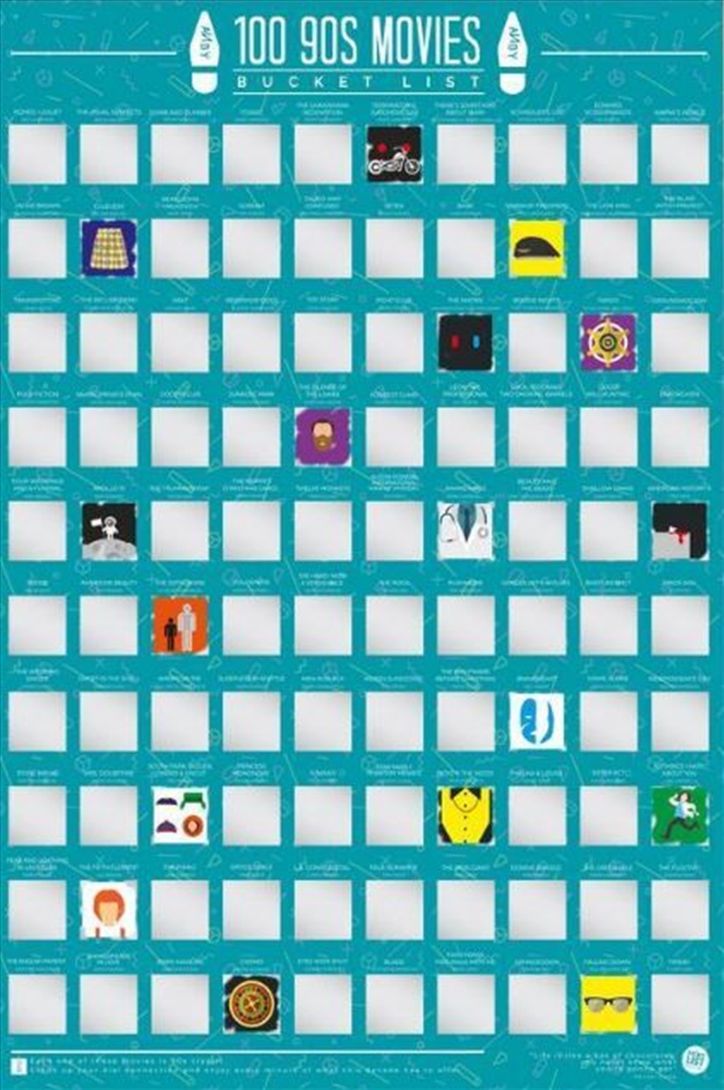 100 90's Movies Scratch Poster/Product Detail/Posters & Prints