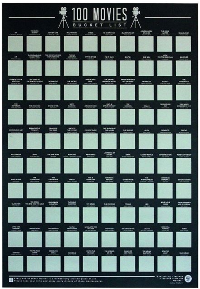 Bucket List Scratch Poster - 100 Movies To Watch/Product Detail/Posters & Prints