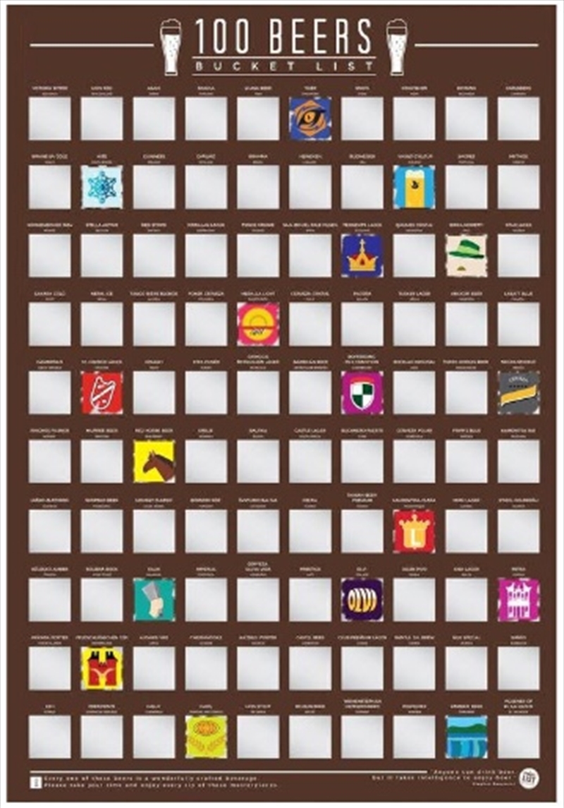 Bucket List Scratch Poster - 100 Beers/Product Detail/Posters & Prints