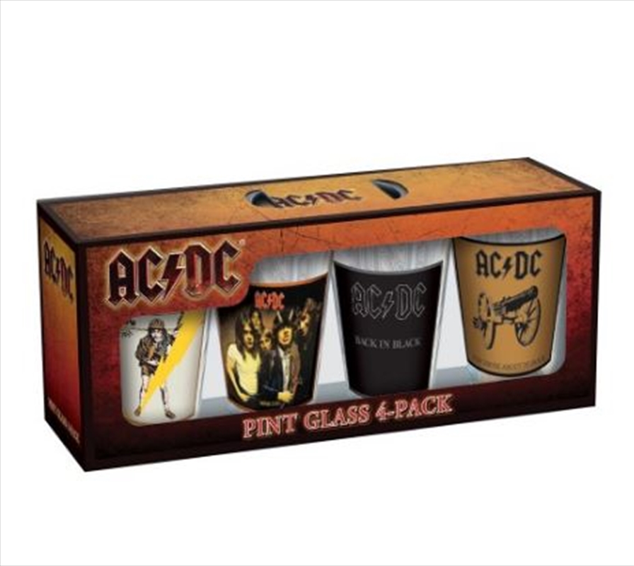 AC/DC Classic Covers 16 oz Pint Glass – 4 Pack/Product Detail/Glasses, Tumblers & Cups
