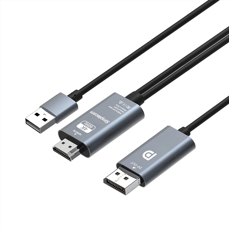 Simplecom TH201 HDMI to DisplayPort Active Converter Cable 4K@60hz USB Powered 2M/Product Detail/Cables