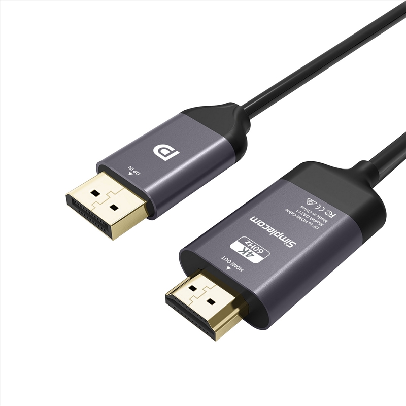 Simplecom DA211 Active DisplayPort to HDMI 2.0 Cable 2M 4K@60Hz/Product Detail/Cables