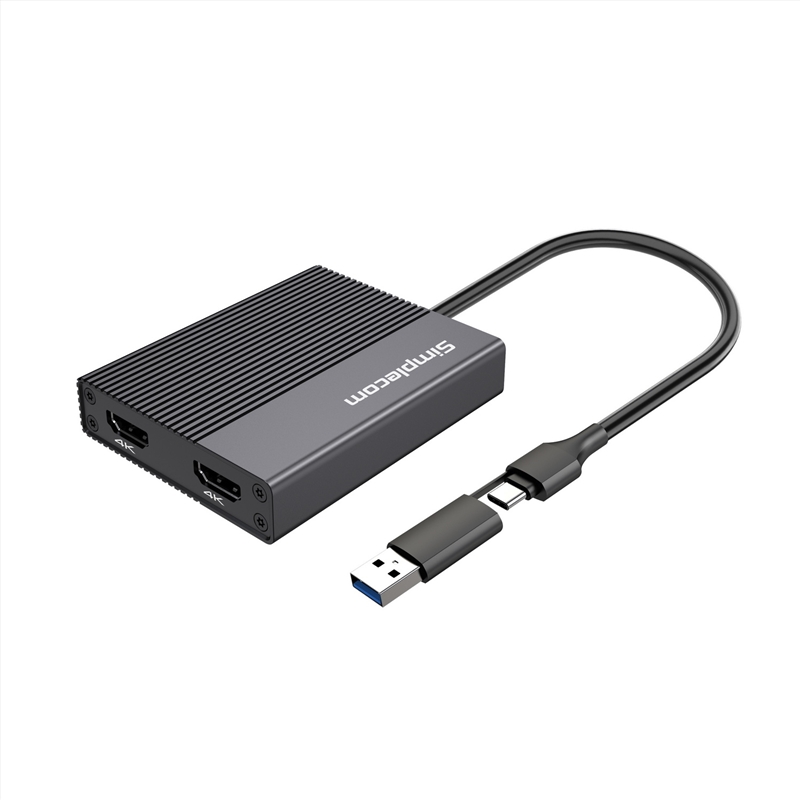Simplecom DA369 USB 3.0 or USB-C to Dual 4K HDMI 2.0 Display Adapter for 2x 4K@60Hz Extended Screens/Product Detail/Electronics