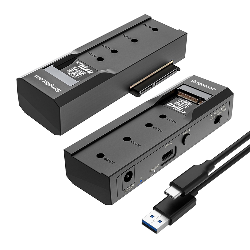 Simplecom SA536 USB to M.2 and SATA 2-IN-1 Adapter for 2.5"/3.5" HDD & NVMe/SATA M.2 SSD with Power/Product Detail/Electronics
