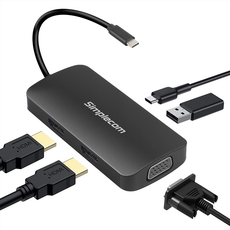 Simplecom DA451 5-in-1 USB-C Multiport Adapter MST Hub with VGA and Dual HDMI/Product Detail/Electronics