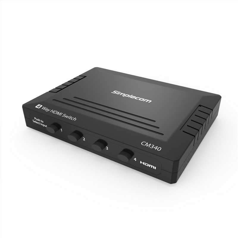 Simplecom CM340 Mechanical 4 Way Manual Push Button HDMI Switch Box 4 Port 4K UHD HDCP/Product Detail/Electronics