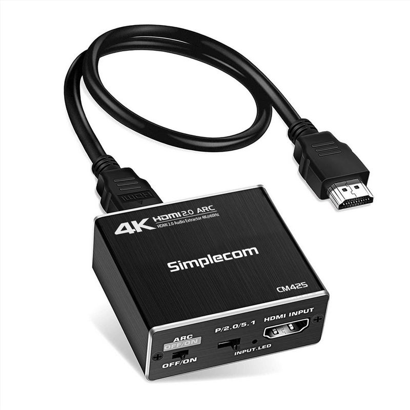 Simplecom CM425 HDMI 2.0 Audio Extractor Optical SPDIF and 3.5mm Stereo with ARC 4K@60Hz/Product Detail/Electronics