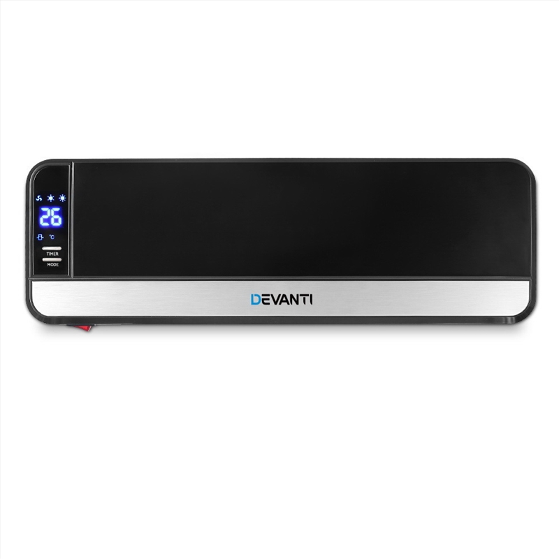 Devanti 2000W Wall Mounted Panel Heater - Black/Product Detail/Appliances