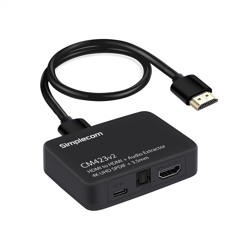 Simplecom CM423v2 HDMI Audio Extractor 4K HDMI to HDMI and Optical SPDIF + 3.5mm Stereo/Product Detail/Electronics