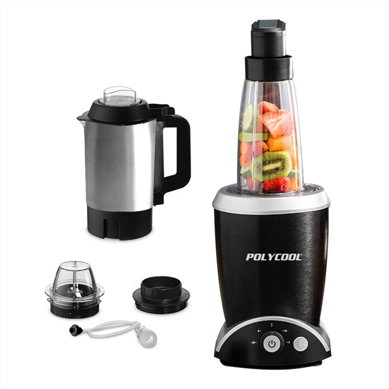 POLYCOOL 1000W 5in1 Vacuum Blender, 700ml Capacity, With Heating Jug and Grinder Cup/Product Detail/Appliances