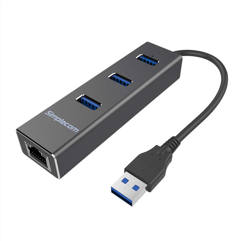 Simplecom CHN410 Aluminium 3 Port USB 3.0 HUB with Gigabit Ethernet Adapter 1000Mbps Black/Product Detail/Electronics