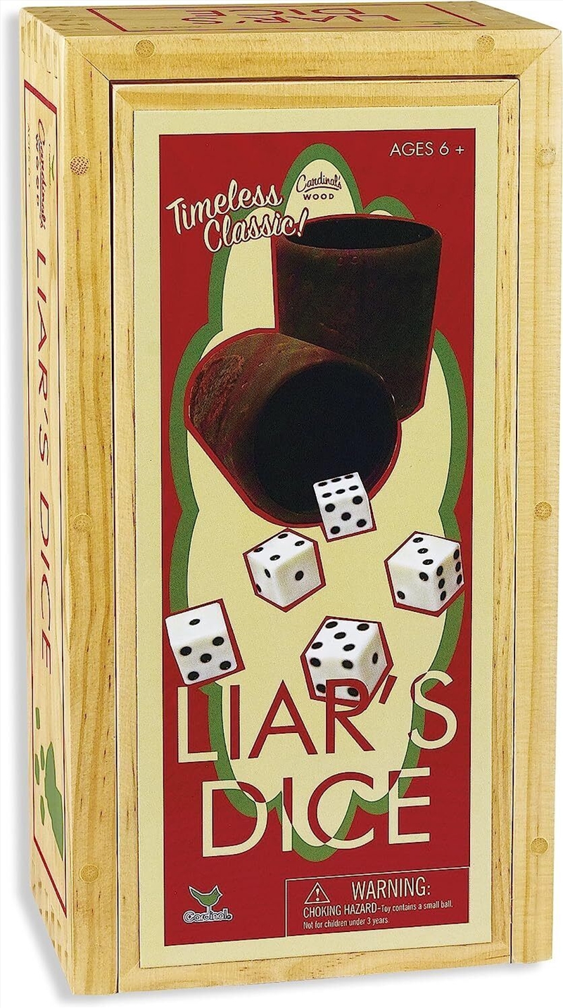 Cardinal Games Liars Dice in Wood Box Retro Game/Product Detail/Board Games