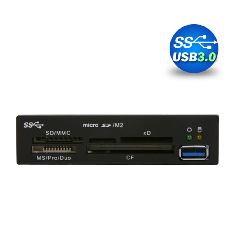 3.5" USB 3.0 All in One Internal Card Reader Full Long Metal with Front USB Black/Product Detail/Electronics