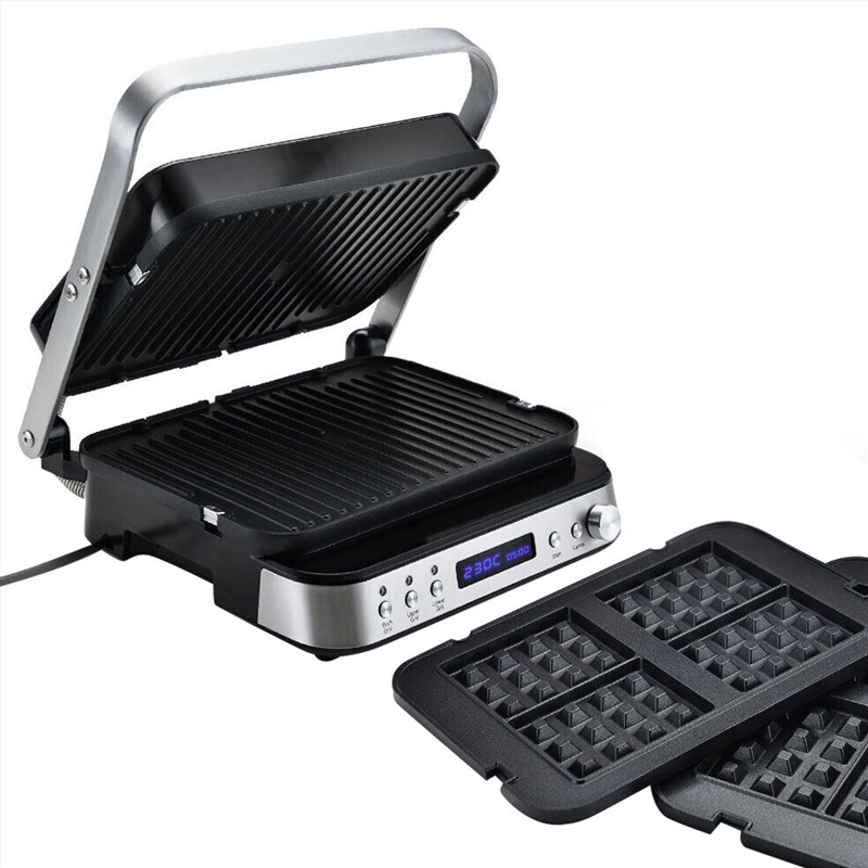 EUROCHEF Smart Multi Contact Grill Sandwich Press Panini Waffle Maker Griddle Stainless Steel/Product Detail/Appliances