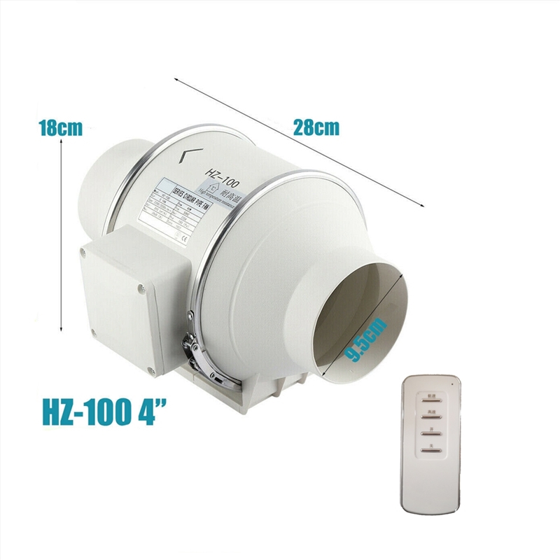 4" Inch Extractor Fan Remote Control Hydroponic Inline Exhaust Fan Industrial Vent/Product Detail/Appliances