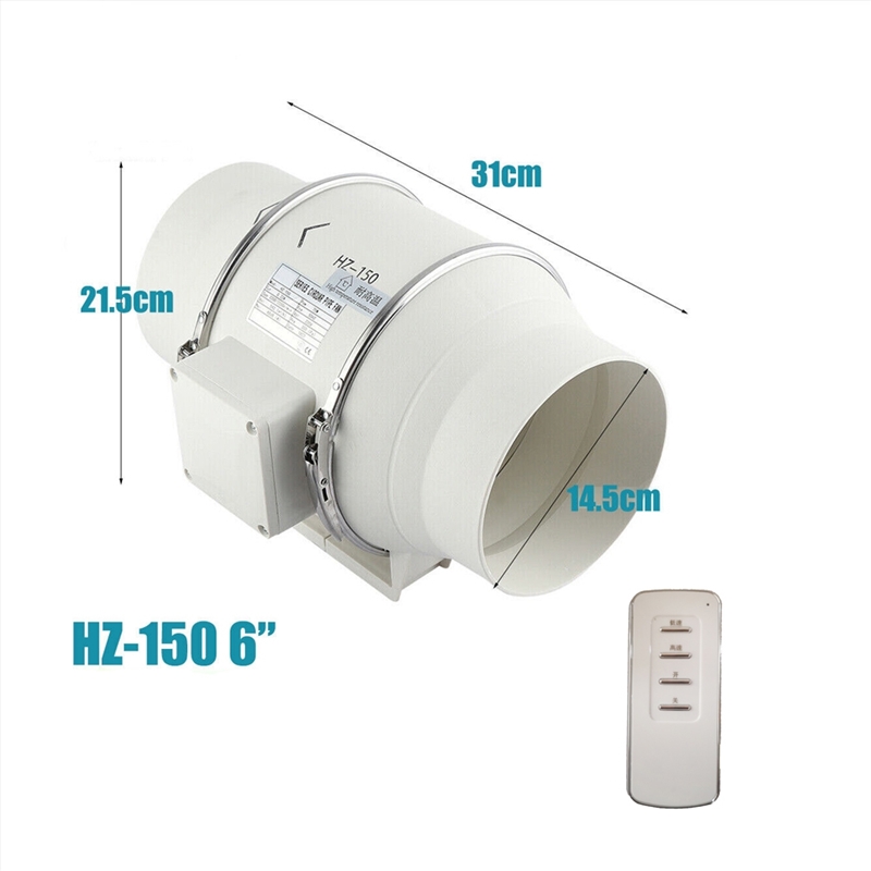 6" Inch Extractor Fan Remote Control Hydroponic Inline Exhaust Fan Industrial Vent/Product Detail/Appliances