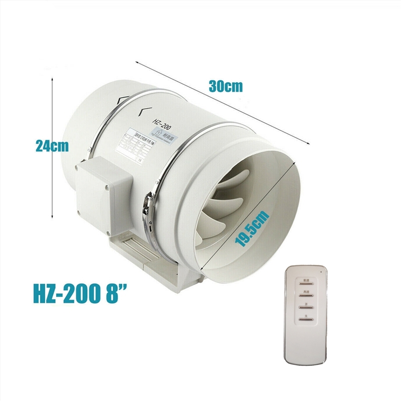 8" Inch Extractor Fan Remote Control Hydroponic Inline Exhaust Fan Industrial Vent/Product Detail/Appliances