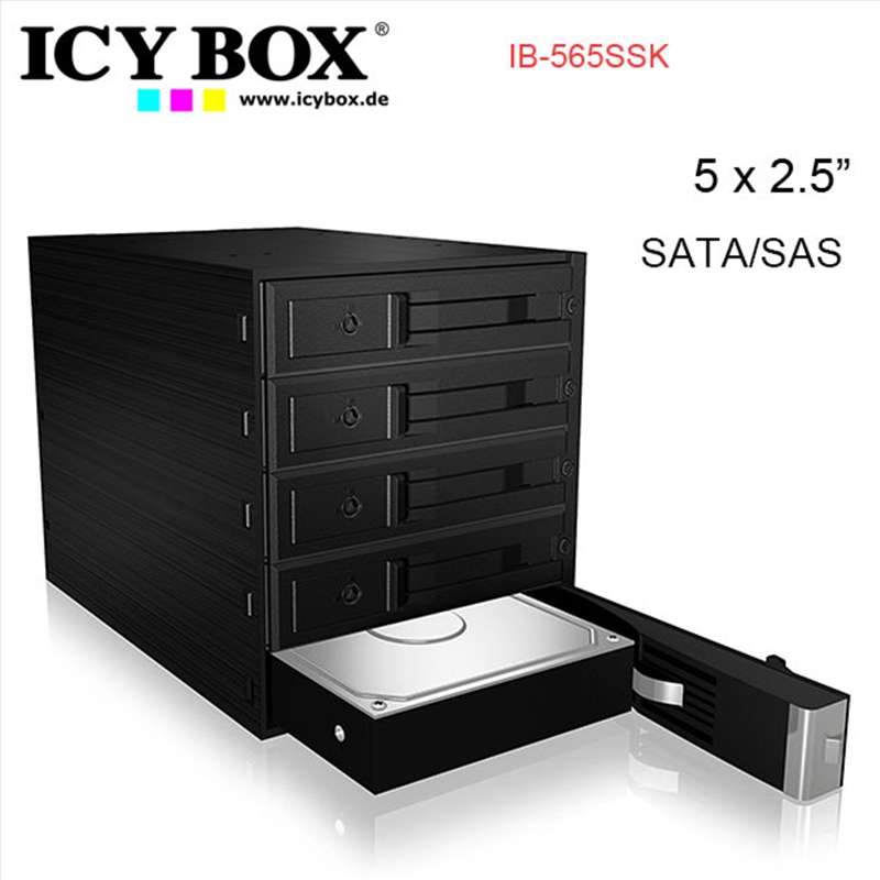 ICY BOX Backplane for 5x 3.5" SATA or SAS HDD in 3x 5.25" bay (IB-565SSK)/Product Detail/Electronics