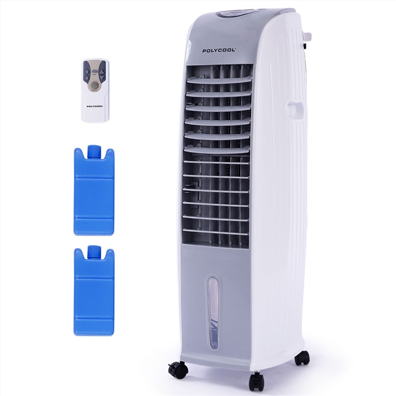 POLYCOOL 8L Portable Evaporative Air Cooler 24 Hour Timer 4 in 1 Cooling Fan, Grey and White/Product Detail/Appliances