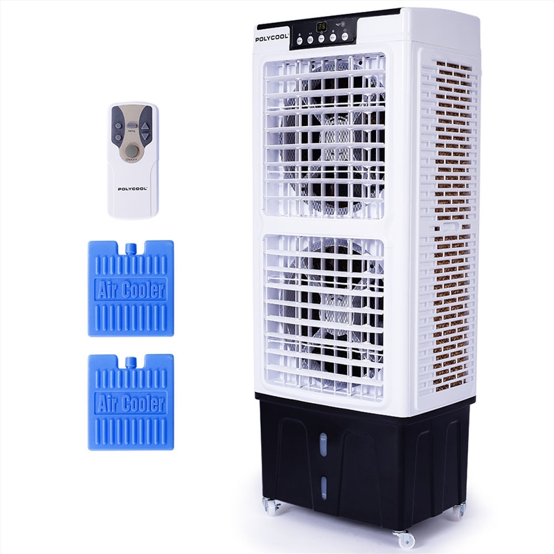 POLYCOOL 35L 220W Portable Evaporative Air Cooler 24 Hour Timer 4 in 1 Cooling Fan w/ Remote/Product Detail/Appliances