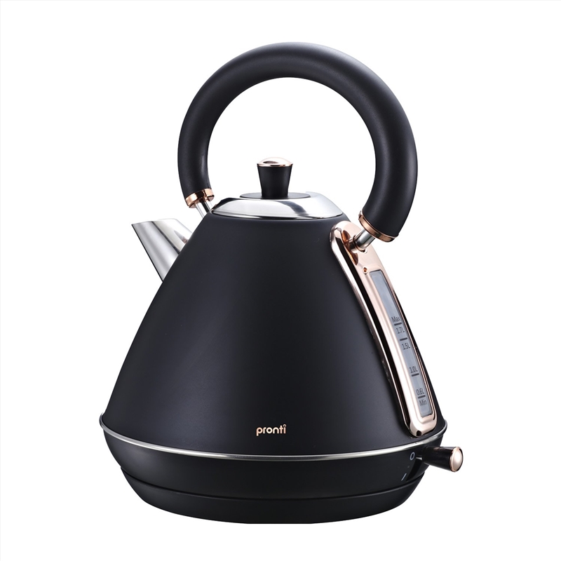 Pronti 1.7L Rose Trim Collection Kettle - Black/Product Detail/Appliances