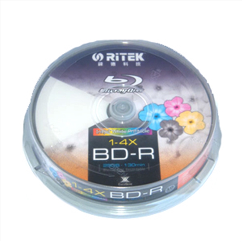 Ritek Blu-Ray BD-R 2X 25GB 130Min White Top  Printable 10pcs/Product Detail/Electronics