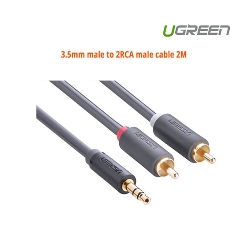 UGREEN 3.5mm male to 2RCA male cable 2M (10510)/Product Detail/Cables