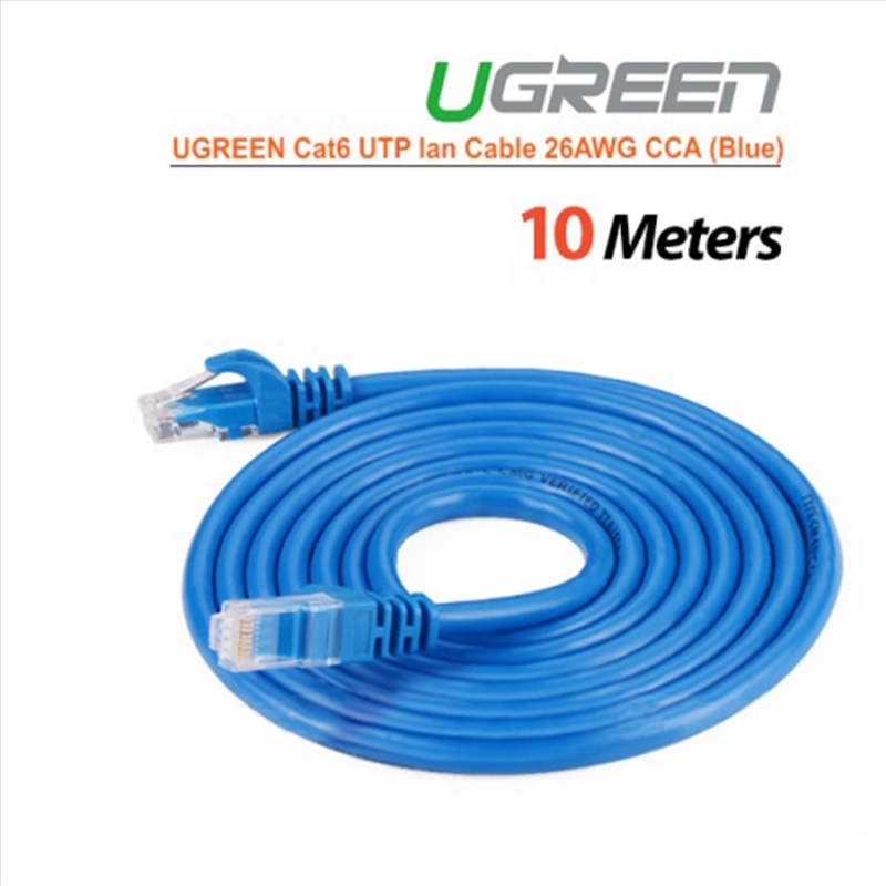 Buy UGREEN Cat6 UTP lan cable blue color 26AWG CCA 10M (11205) Online ...