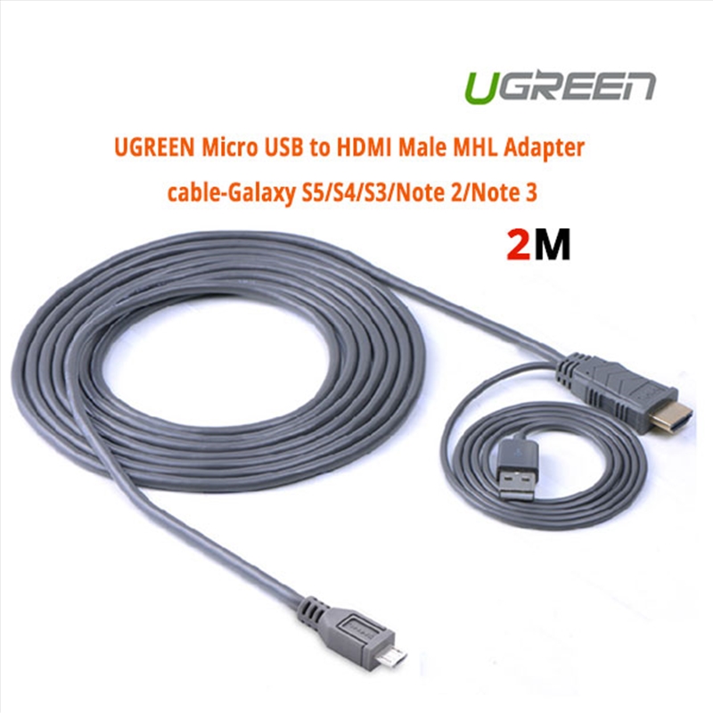 UGREEN MHL Micro USB 11 Pin to HDMI Adater Cable 2M (20139)/Product Detail/Cables