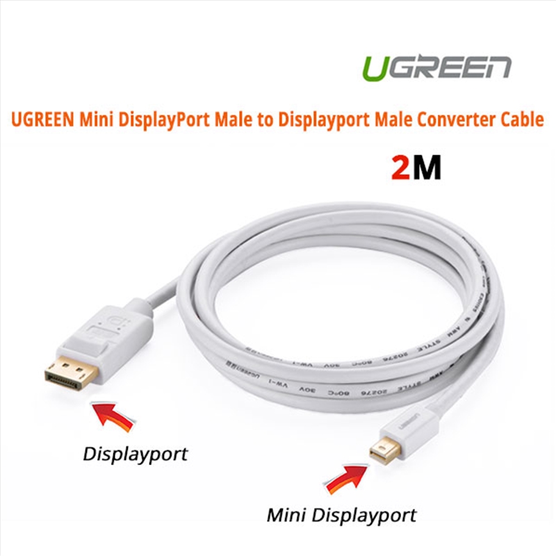 UGREEN Mini DisplayPort Male to Displayport Male Converter Cable (10408)/Product Detail/Cables