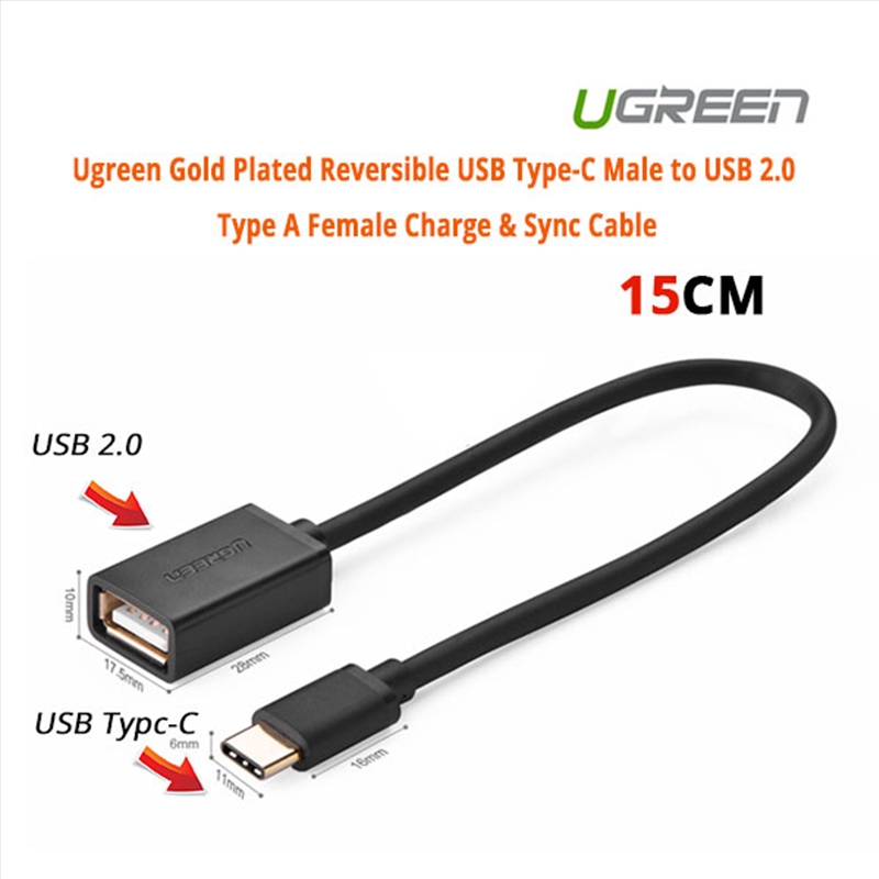 UGREEN USB Type-C Male to USB 2.0 Type A Female Charge & Sync Cable (30175)/Product Detail/Cables