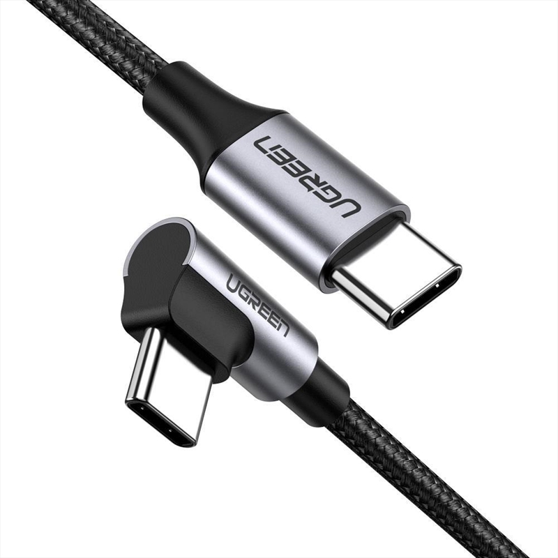 UGREEN USB-C to Angled USB 2.0 C M/M Round Cable Aluminum Shell Nickel Plating 2m (Gray Black) 50125/Product Detail/Cables