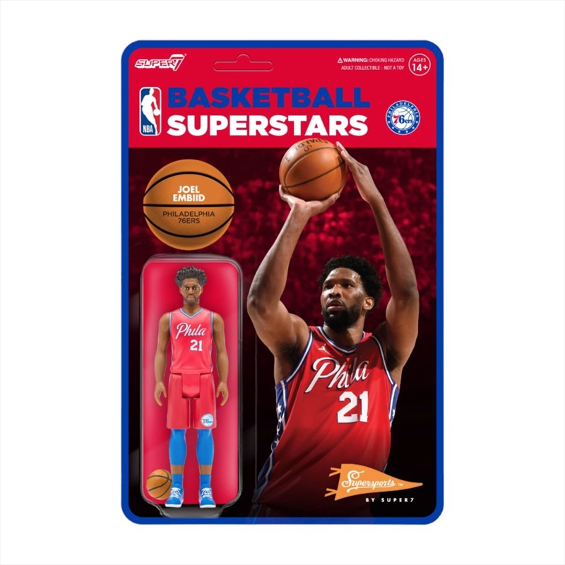 NBA - Joel Embiid Philadelphia 76ers Red Stat Supersports ReAction 3.75" Action Figure/Product Detail/Figurines