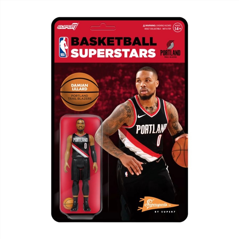 NBA - Damian Lillard Portland Trail Blazers Supersports ReAction 3.75" Action Figure/Product Detail/Figurines