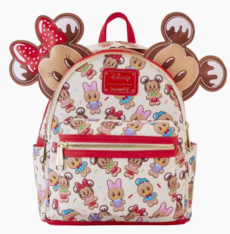 Loungefly Disney - Mickey & Friends Gingerbread Cookie All-Over Print Mini Backpack With Ear Headban/Product Detail/Bags