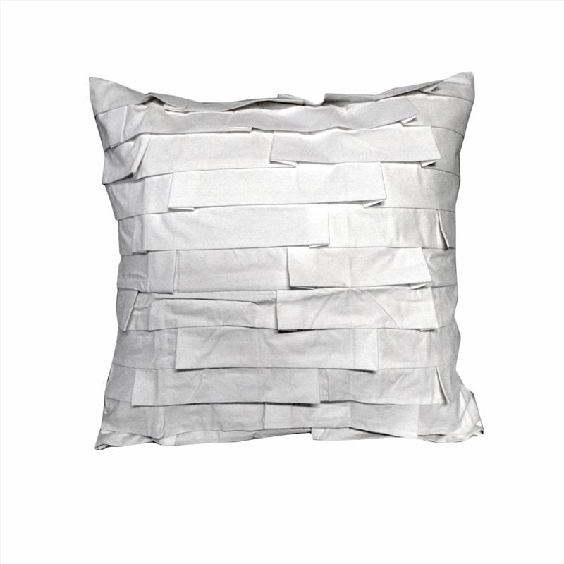 Accessorize Pleats White 45x45 cm Square Filled Cushion/Product Detail/Cushions