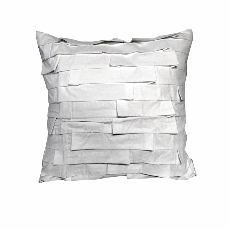 Accessorize Pleats White 45x45 cm Square Filled Cushion/Product Detail/Cushions