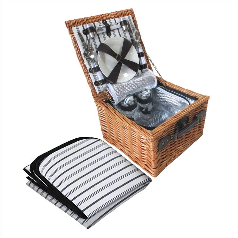 Alfresco 2 Person Picnic Basket Set Baskets Vintage Outdoor Insulated Blanket/Product Detail/Outdoor