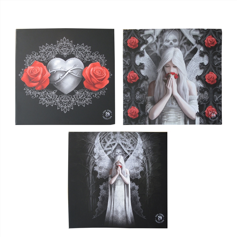 Anne Stokes Set of 3 Only Love Remains Wall Canvas/Product Detail/Decor