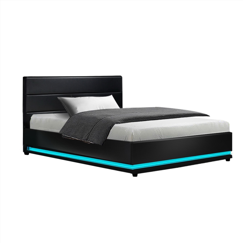 Artiss RGB LED Bed Frame King Single Size Gas Lift Base Storage Leather LUMI/Product Detail/Homewares