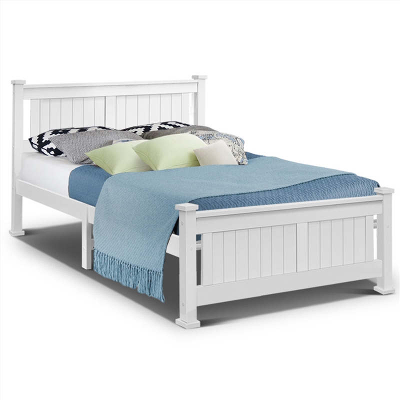 Double Size Wooden Bed Frame - White/Product Detail/Homewares