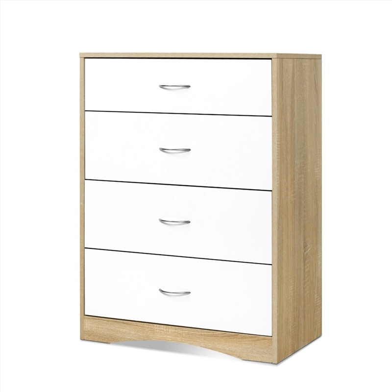 Artiss 4 Chest of Drawers Tallboy Dresser Table Bedroom Storage White Wood Cabinet/Product Detail/Homewares