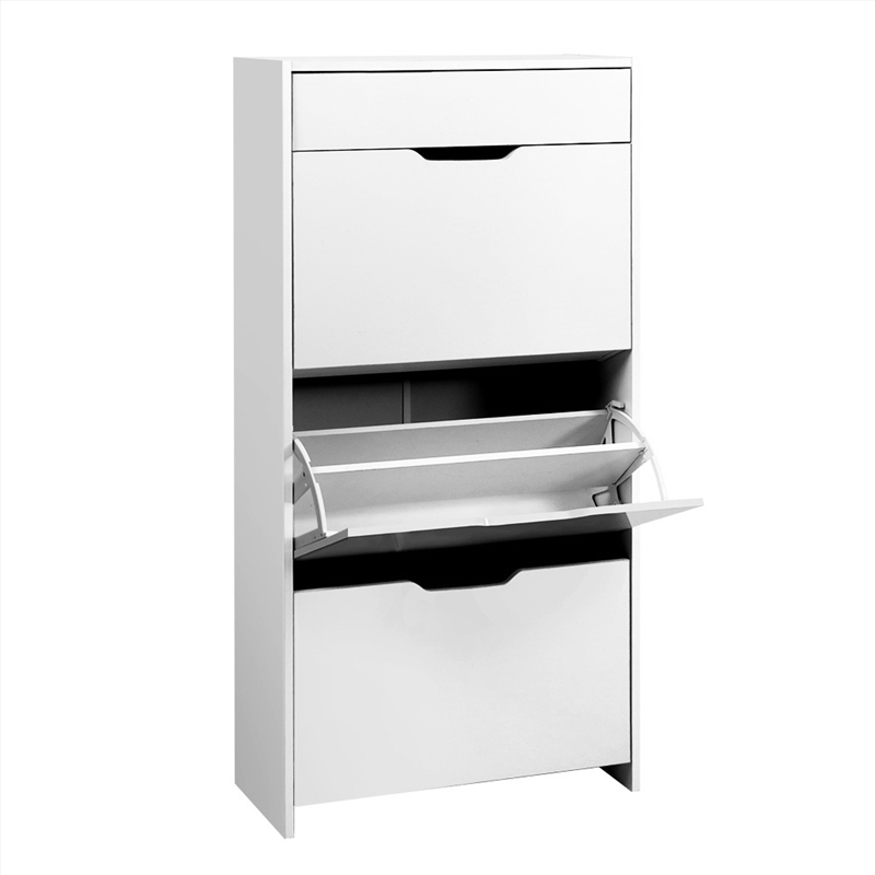 Artiss Shoe Cabinet 3 Tier Shoes Storage Drawer High Gloss White Rack Shelf/Product Detail/Homewares